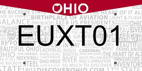 EUXT01 Ohio License Plate