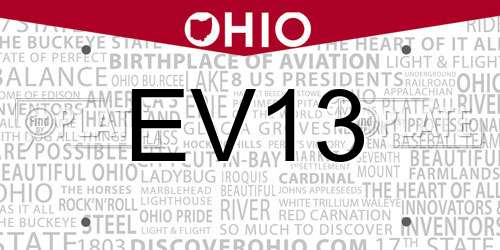 EV13 Ohio License Plate