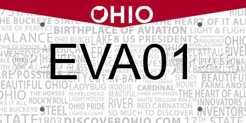 EVA01 Ohio License Plate