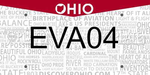 EVA04 Ohio License Plate