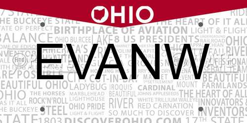 EVANW Ohio License Plate