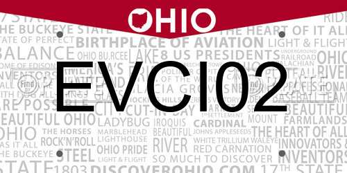 EVCI02 Ohio License Plate