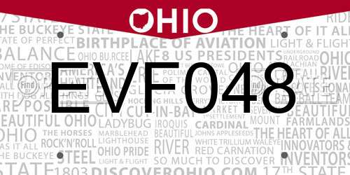 EVF048 Ohio License Plate