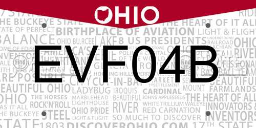 EVF04B Ohio License Plate