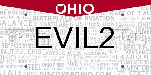 EVIL2 Ohio License Plate