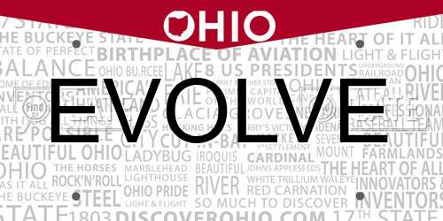 EVOLVE Ohio License Plate