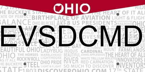 EVSDCMD Ohio License Plate