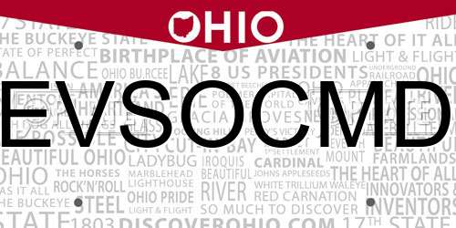 EVSOCMD Ohio License Plate