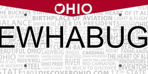 EWHABUG Ohio License Plate