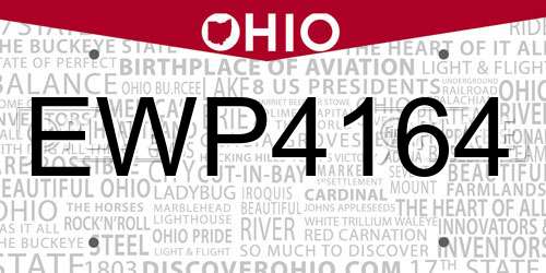 EWP4164 Ohio License Plate