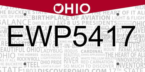 EWP5417 Ohio License Plate