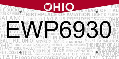 EWP6930 Ohio License Plate