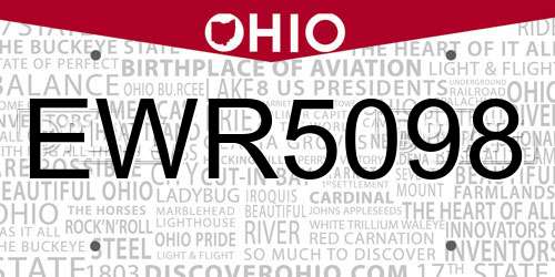 EWR5098 Ohio License Plate