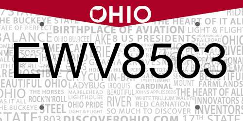 EWV8563 Ohio License Plate