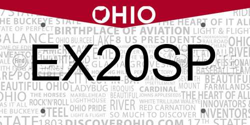 EX20SP Ohio License Plate