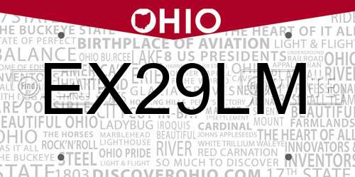 EX29LM Ohio License Plate