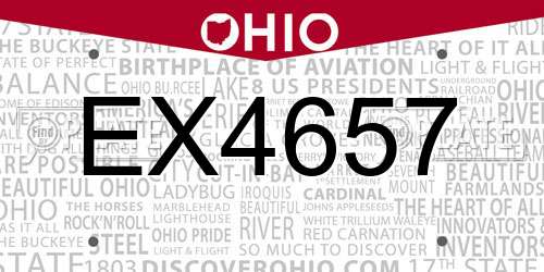 EX4657 Ohio License Plate