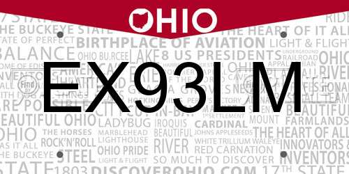 EX93LM Ohio License Plate