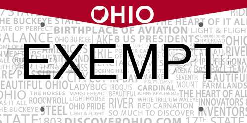 EXEMPT Ohio License Plate