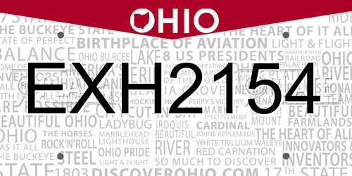 EXH2154 Ohio License Plate