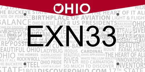 EXN33 Ohio License Plate