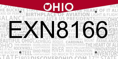 EXN8166 Ohio License Plate