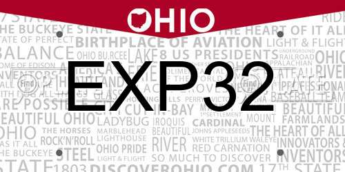 EXP32 Ohio License Plate