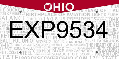 EXP9534 Ohio License Plate