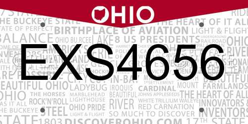 EXS4656 Ohio License Plate