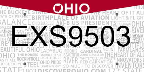 EXS9503 Ohio License Plate