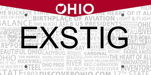 EXSTIG Ohio License Plate