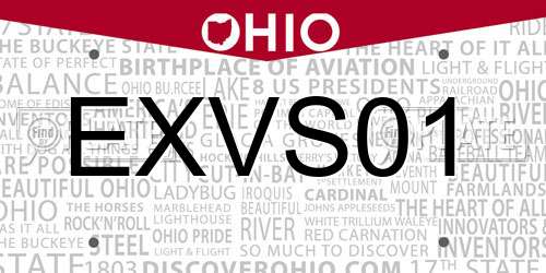 EXVS01 Ohio License Plate