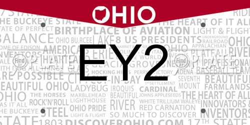 EY2 Ohio License Plate