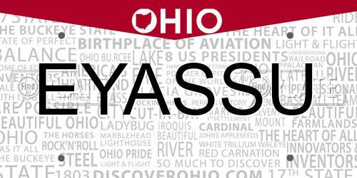 EYASSU Ohio License Plate