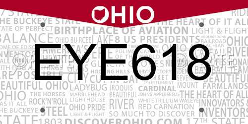 EYE618 Ohio License Plate