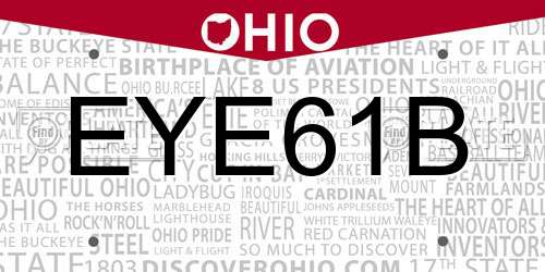 EYE61B Ohio License Plate