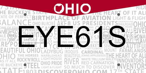 EYE61S Ohio License Plate