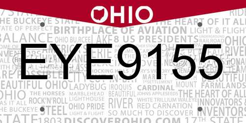 EYE9155 Ohio License Plate