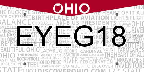 EYEG18 Ohio License Plate