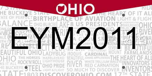 EYM2011 Ohio License Plate