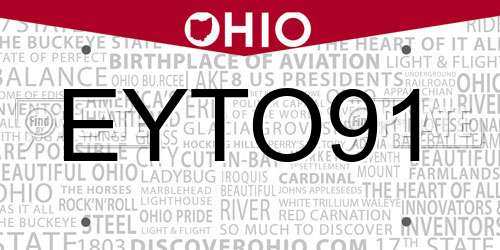EYTO91 Ohio License Plate