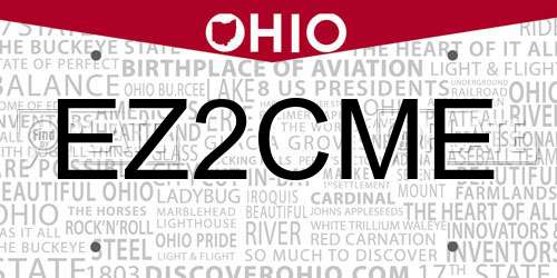 EZ2CME Ohio License Plate