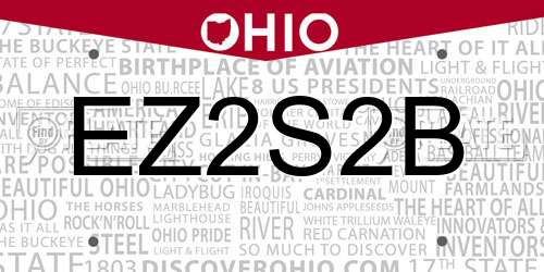 EZ2S2B Ohio License Plate
