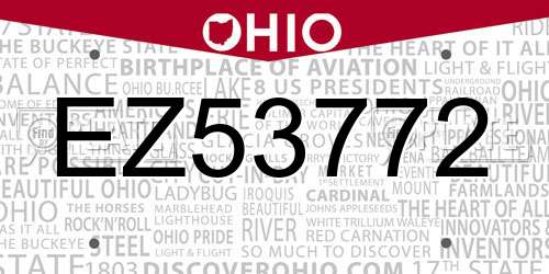 EZ53772 Ohio License Plate