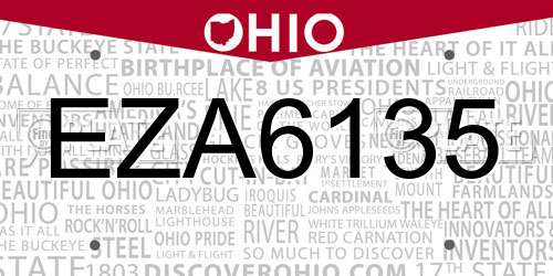 EZA6135 Ohio License Plate