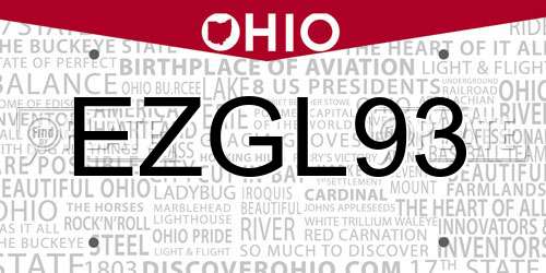 EZGL93 Ohio License Plate