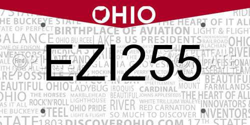 EZI255 Ohio License Plate