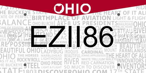 EZII86 Ohio License Plate