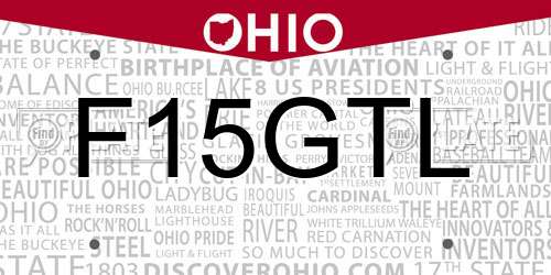 F15GTL Ohio License Plate