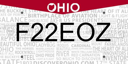 F22EOZ Ohio License Plate